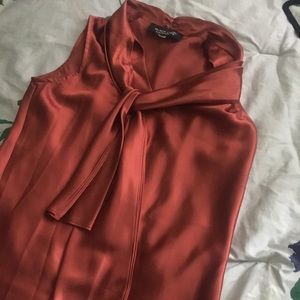 Silky Burnt Orange Sleeveless Top